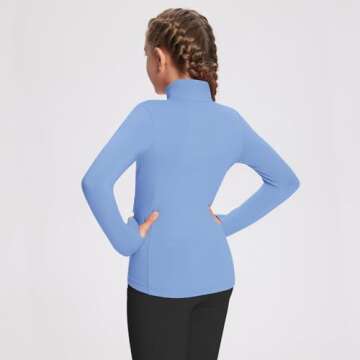 BALEAF Girls Fleece Long Sleeve Shirt for Active Kids