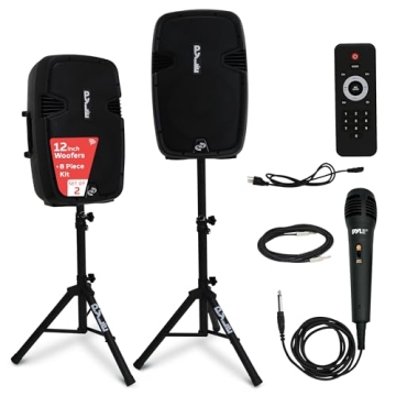 Pyle Wireless Portable PA System Kit - 1800W Peak Power, Bluetooth, Multiple Inputs