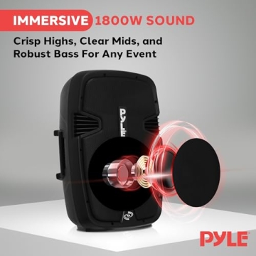 Pyle Wireless Portable PA System - 1800W Peak
