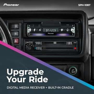 Pioneer SPH-10BT Touchscreen, Single Din in-Dash Receiver with Apple & Android Compatibility, USB/AU...
