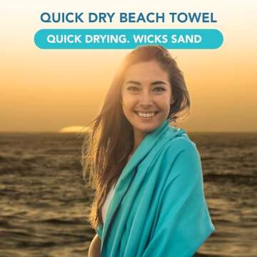Youphoria Microfiber Travel Towel Fast Drying Lightweight - Quick Dry Towel for Camping, Beach, Backpacking, Hiking, & Sport