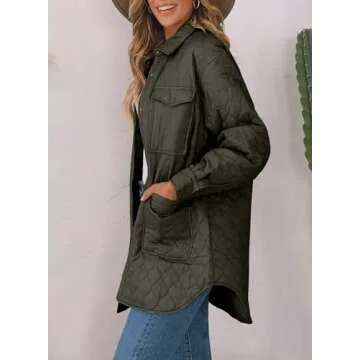 EVALESS Lightweight Diamond Quilted Jacket for Women