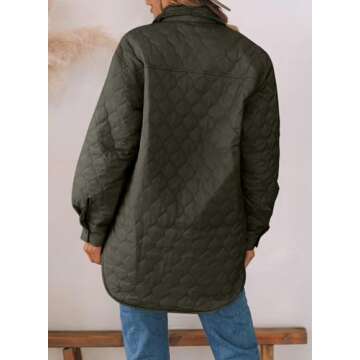 EVALESS Lightweight Diamond Quilted Jacket for Women