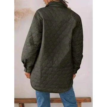 EVALESS Lightweight Diamond Quilted Jacket for Women