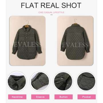 EVALESS Lightweight Diamond Quilted Jacket for Women
