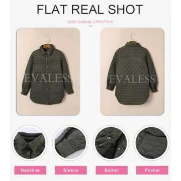 EVALESS Lightweight Diamond Quilted Jacket for Women