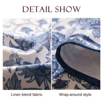 patdrea Designer Blue Tablecloth for Rectangle Tables,Vintage Elegant Linen with Paisley Floral Pattern Tablecloths,Farmhouse Flowers Table Cover Cloth Decor for Kitchen Dining Christmas,55"*71"