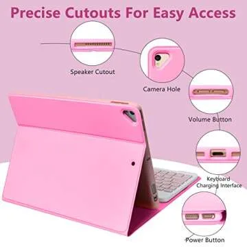 Stylish Keyboard Case for iPad 10.2" with Detachable Keyboard