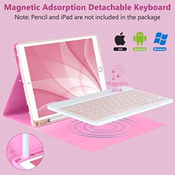 Stylish Keyboard Case for iPad 10.2" with Detachable Keyboard