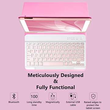 Stylish Keyboard Case for iPad 10.2" with Detachable Keyboard