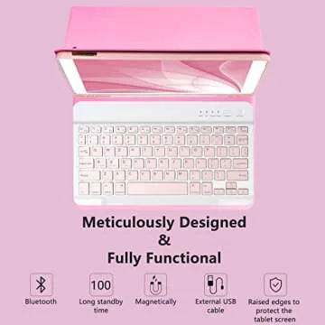 Stylish Keyboard Case for iPad 10.2" with Detachable Keyboard