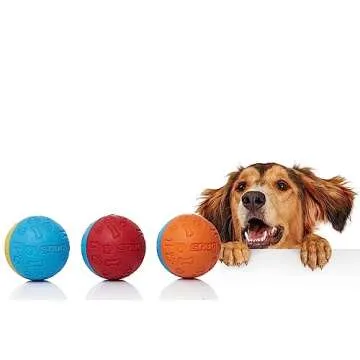 Durable Snug Rubber Dog Balls for Fetch - Indestructible 3 Pack