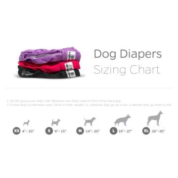 Pet Parents® Washable Dog Diapers (3pack) + Extendrs® of Durable Doggie Diapers, Premium Dog Diapers Female (Large, Princess)