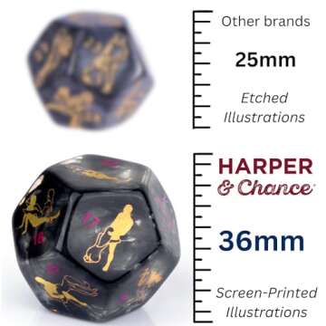 Harper & Chance Sex Dice Games for Adults Couples, Date Night Dice, 96 Foreplay Suggestions, 36 Sexu...