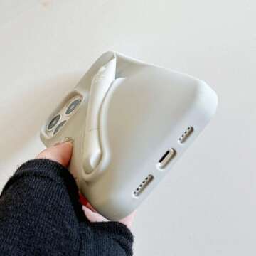 TRADAY Lip Gloss Phone Case Cute for iPhone 15 Plus /14 Plus for Women Girls Protective Silicone Shockproof Slim Funny Stylish Phone Case Compatible with iPhone 15 Plus/14 Plus（Light Gray）