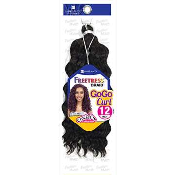 FreeTress Synthetic Hair Crochet Braids GoGo Curl 12" (4-Pack, 1)