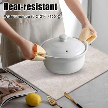 Homaxy Faux Leather Heat Resistant Placemats for Dining Table Set of 6, Waterproof Wipeable Washable...