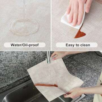 Homaxy Faux Leather Heat Resistant Placemats for Dining Table Set of 6, Waterproof Wipeable Washable PU Table Mats, Easy to Clean Anti-Slip Place Mats, 11.8" x 17", Beige