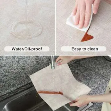 Homaxy Faux Leather Heat Resistant Placemats for Dining Table Set of 6, Waterproof Wipeable Washable PU Table Mats, Easy to Clean Anti-Slip Place Mats, 11.8" x 17", Beige