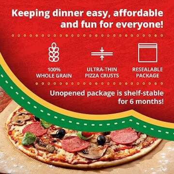 Golden Home Bakery Products Ultra Thin Pizza Crust, Convenient 12" (3 Pack)