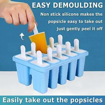 Silicone Popsicle Molds for DIY Ice Cream Treats