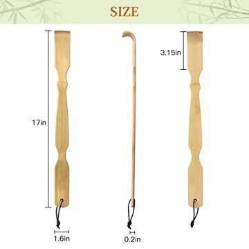 Omszte Bamboo Back Scratcher,100% Natural Bamboo Back Scratchers for Itching Relief,Strong & Sturdy 17 inches