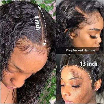 Ali Pearl Hair Wig 13x4 Water Wave HD Lace Front Wigs Human Hair Pre Plucked with Baby Hair HD Transparent Lace Wigs for Black Women Brazilian Virgin Glueless Wet and Wavy Lace Frontal Wigs (18 Inch)