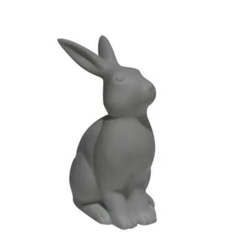 Simple Designs LT3058-WHT White Porcelain Animal Shaped Table Lamp, Bunny Rabbit