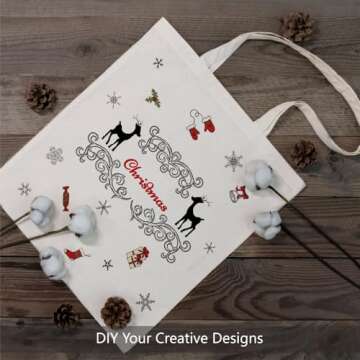 TOPDesign 3 | 6 | 12 | 24 | 48 | 192 Pack Economical Cotton Tote Bags, Lightweight Medium Reusable Grocery Shopping Cloth Bags, Suitable for DIY, Advertising, Promotion, Gift, Activity (3-Pack)