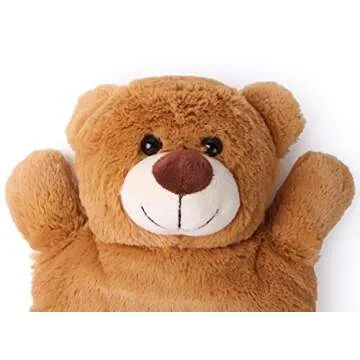 HomeTop Premium Classic Rubber Hot or Cold Water Bottle with Cute Stuffed Animal Cover (2 Liter, Purple)