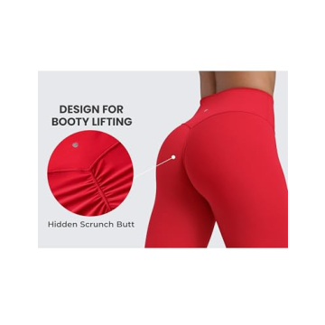 CRZ YOGA Secretsculpt Womens Butterlift Scrunch Butt Workout Leggings 25" - No Front Seam High Waisted Yoga Pants Booty Aurora Red XX-Small