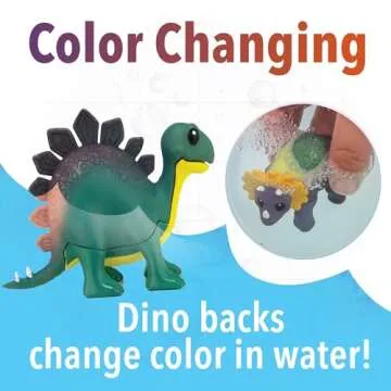 MindWare Dinosaur Color Splash Water Park Bathtub Playset - Interactive Bath Toys with Color Changing Dinosaur Figures - Gift for 3 Year Olds and Up