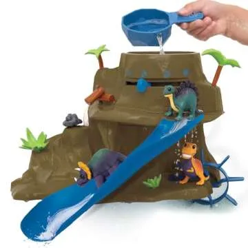 MindWare Dinosaur Color Splash Water Park Bathtub Playset - Interactive Bath Toys with Color Changing Dinosaur Figures - Gift for 3 Year Olds and Up