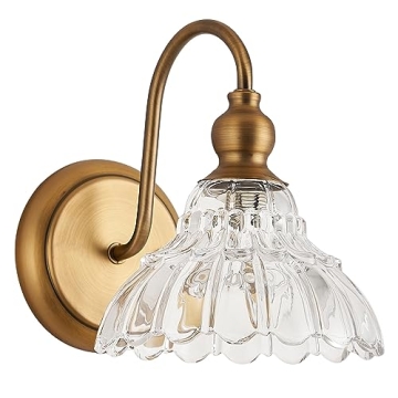 TLOLGT Vintage Bronze Wall Sconce - Elegant Copper and Glass Lighting Solution