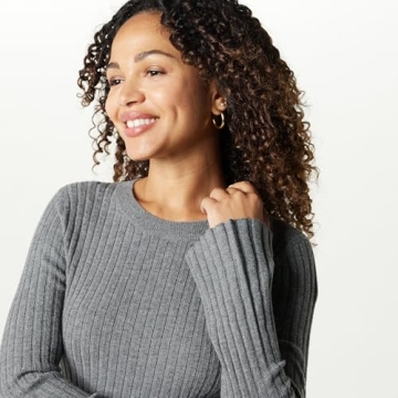 The Drop Women's Fernanda Bell Sleeve Ribbed Sweater Dress