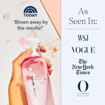 BLUELAND Bathroom Cleaner, Starter Set, Eucalyptus Mint Scent, Spray Bottle with 4 Refill Tablets, Eco-Friendly Cleaning Supplies, 4 x 24 Fl oz
