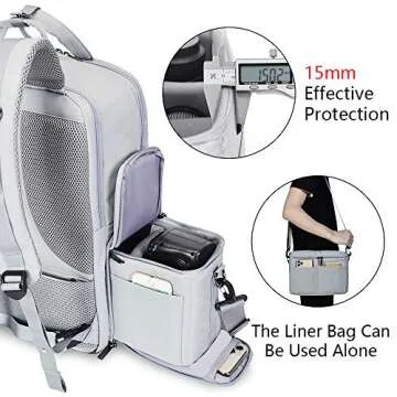 CADeN Camera Backpack w/ 15.6" Laptop Compartment, USB Charge Port, Tripod Holder, Rain Cover Compatible for Sony Canon Nikon