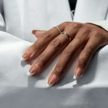 BTArtboxnails French Gel Nail Tips - French Tip Press on Nails Brown Short Coffin 3 in 1 XCOATTIPS Pre-applied Tip Primer & Base Coat, No Need to File Fake Nails