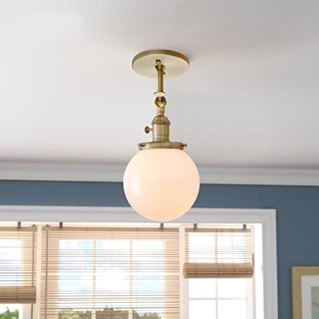 PERMO Vintage Industrial Wall Sconce with Hand Blown Glass Shade