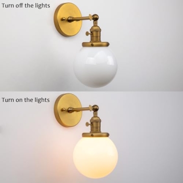 PERMO Vintage Industrial Wall Sconce with Hand Blown Glass Shade