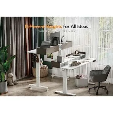 Claiks Adjustable Electric Standing Desk with Storage