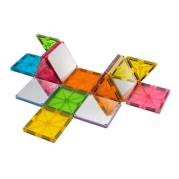 MAGNA-TILES Stardust 15-Piece Magnetic Construction Set, The ORIGINAL Magnetic Building Brand, 3-99 Years with 4 Mirrored Squares
