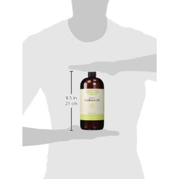 Banyan Botanicals Sunflower Oil – Organic Expeller Pressed Sunflower Oil for Massage ­­– Smooth & Light Massage Oil for Abhyanga, Ayurvedic Self-Massage – 34 oz – Non GMO Sustainably Sourced Vegan