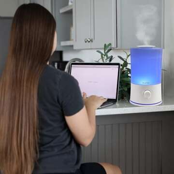 BlueHills Premium 2000 ML XL Large Essential Oil Diffuser Aromatherapy Humidifier for Large Room Home 40 Hour Run Huge Coverage Area 2 Liter Extra Large Capacity Huge Diffuser High Mist White E001