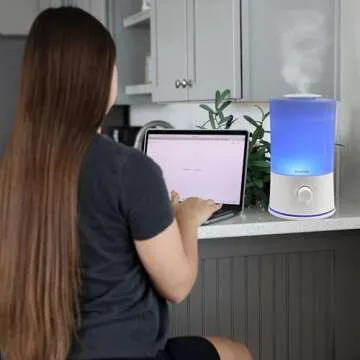 BlueHills Premium 2000 ML XL Large Essential Oil Diffuser Aromatherapy Humidifier for Large Room Home 40 Hour Run Huge Coverage Area 2 Liter Extra Large Capacity Huge Diffuser High Mist White E001