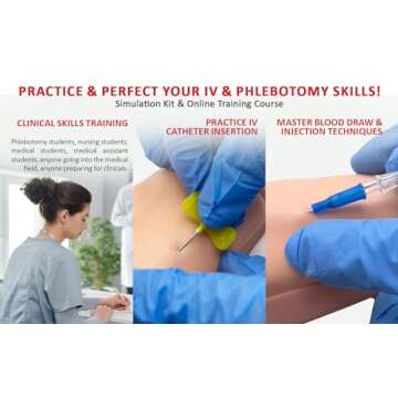 Phlebotomy Practice Kit and IV Practice Kit for Nurses and Other Medical Professionals - Practice and Perfect Venipuncture Skills Before Working On Real People.