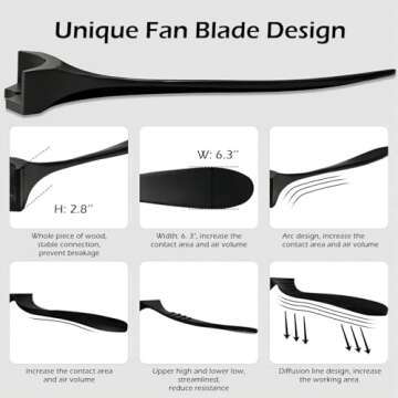 BOOSANT 72" Outdoor Ceiling Fans for Patios, Matte Black Ceiling Fans Without Lights, 3 Blades Wood Ceiling Fan with No Light by Remote Control Wet Rated for Indoor Outdoor, Porch, Farmhouse, Bedroom