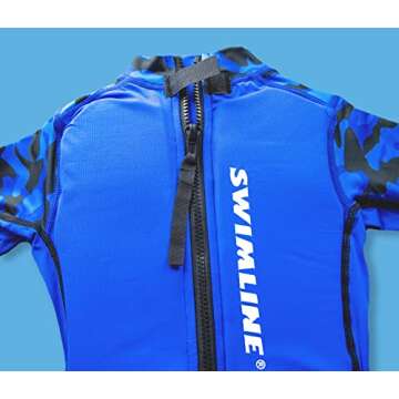 SWIMLINE Blue Swim Trainer Floating Vest Suit For Kids & Toddlers Ages 1-3 Boys/Girls -Comfortable Zip Up Buoyant Foam Swimming Life Jackets Puddle Jumpers 20-30 Pounds Lbs Children Learning Swimwear