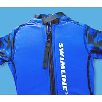 SWIMLINE Blue Swim Trainer Floating Vest Suit For Kids & Toddlers Ages 1-3 Boys/Girls -Comfortable Zip Up Buoyant Foam Swimming Life Jackets Puddle Jumpers 20-30 Pounds Lbs Children Learning Swimwear