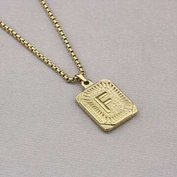 Personalized F Initial Pendant Necklace for Women